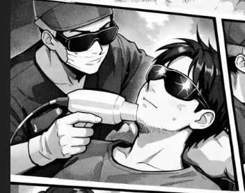 男性がヒゲ脱毛を受けている施術風景